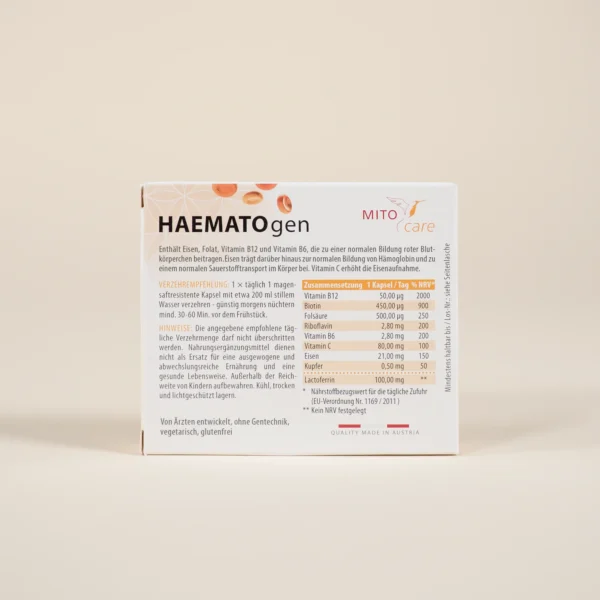 Mitocare HAEMATOgen 30 Kapseln – Bild 2