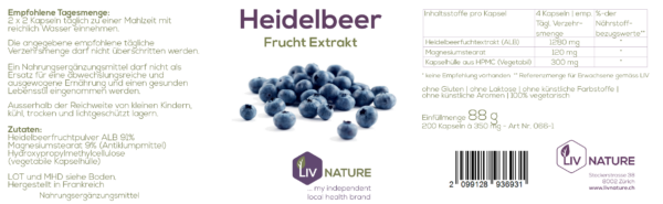 LivNature Heidelbeerfrucht 320mg Kps 200Stk – Bild 2