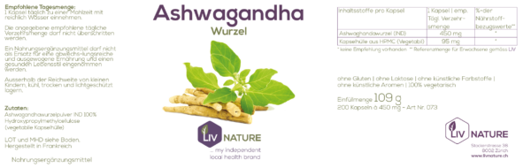 LivNature Ashwagandha Extrakt 520mg Kps 200Stk – Bild 2