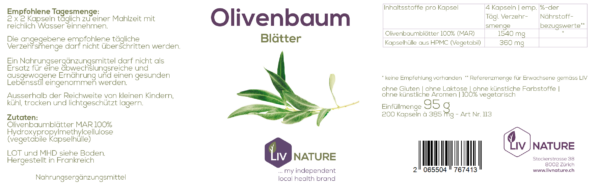 LivNature Olivenbaumblätter 380mg Kps 200Stk – Bild 2