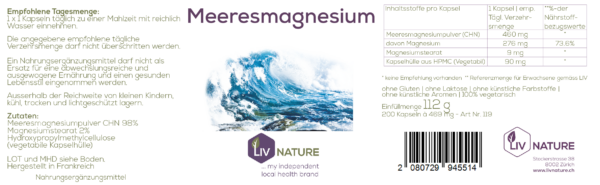 LivNature Lithotam Meereskalzium 690mg Kps 200Stk – Bild 2
