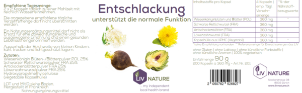 LivNature Entschlackungskomplex 360mg Kps 200Stk – Bild 2