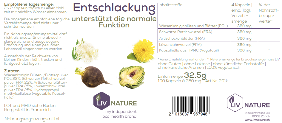 LivNature Entschlackungskomplex 360mg Kps 100Stk – Bild 2