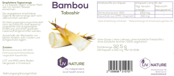 LivNature Bambou-Tabashir 250mg Kps 100 Stk – Bild 2