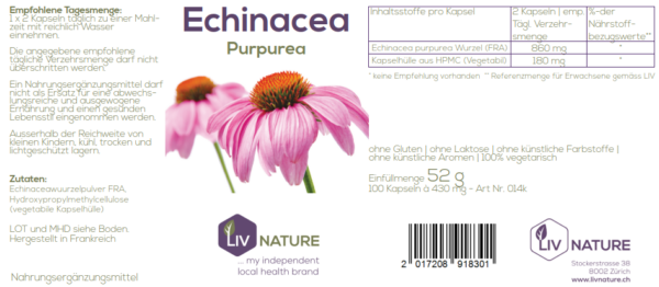LivNature Echinacea 280mg Kps 100 Stk – Bild 2
