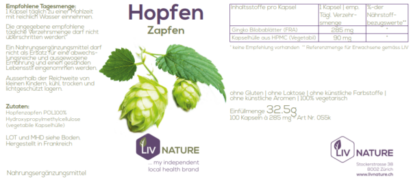 LivNature Hopfen 280mg Kps 100 Stk – Bild 2