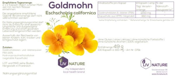 LivNature Goldmohn 310mg Kps 100Stk – Bild 2