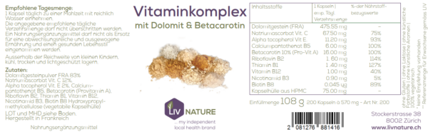 LivNature A-Z Vitaminkomplex mit Spurenelementen 100Stk. à 581mg – Bild 2