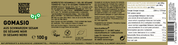 Naturkraftwerke Gomasio aus schwarzem Sesam 100g gf – Bild 2