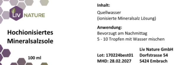 Liv Nature Hochionisierte Mineralsalzsole – Bild 3