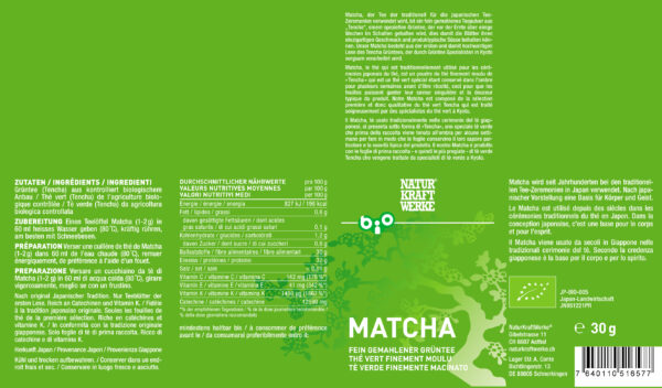 Naturkraftwerke Matcha fein gemahlener Grüntee offen 30g Bio vegan – Bild 2