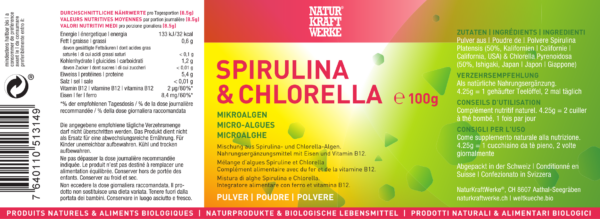 Naturkraftwerke Spirulina & Chlorella 100 g Pulver – Bild 2