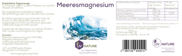LivNature Meeresmagnesium 460mg Kps 100Stk – Bild 2