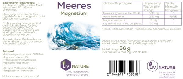 LivNature Meeresmagnesium 460mg Kps 200Stk – Bild 2
