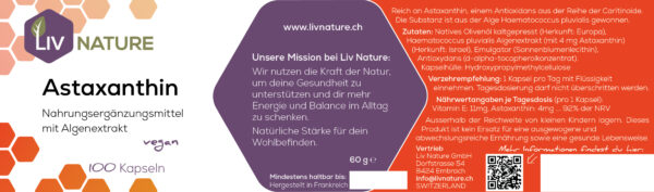 Liv Nature Astaxanthin 100 Kps – Bild 2