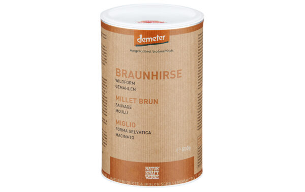 Naturkraftwerke Braunhirse wildform gemahlen 500g Demeter gf