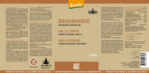 Naturkraftwerke Braunhirse wildform gemahlen 500g Demeter gf – Bild 2