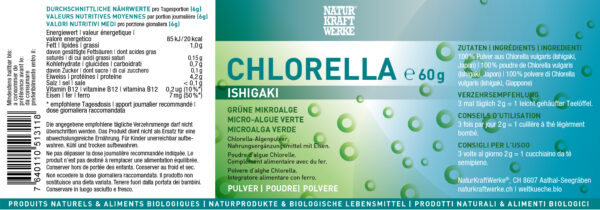 Naturkraftwerke Chlorella Ishigaki Plv 60g – Bild 2