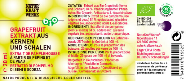 Naturkraftwerke Grapefruitkernextrakt 20ml Bio – Bild 2
