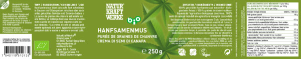Naturkraftwerke Hanfsamenmus 250g Bio roh – Bild 2