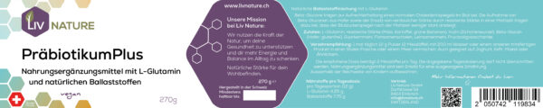 Liv Nature Präbiotikum Plus mit L- Glutamin 270g – Bild 2