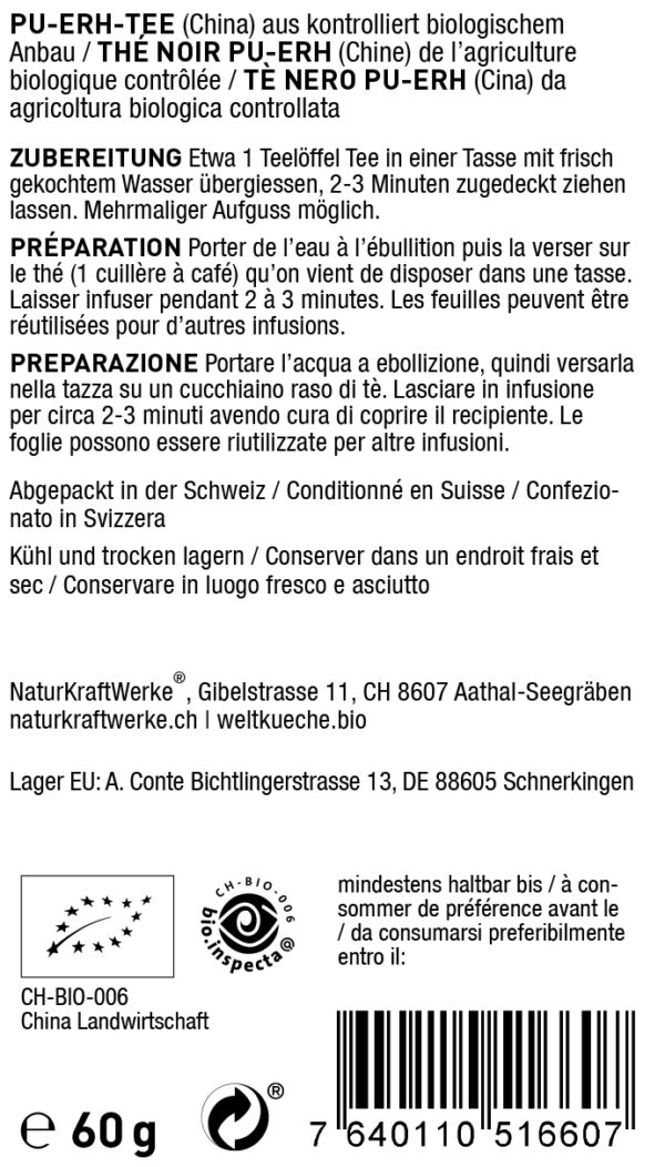 Naturkraftwerke Roter Tee Pu-Erh 60g – Bild 2
