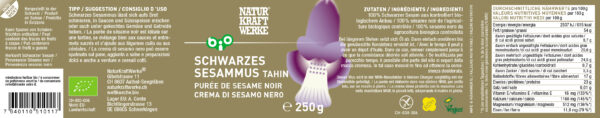 Naturkraftwerke Schwarzes Sesammus 250g Bio gf – Bild 2