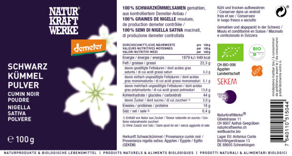 Naturkraftwerke Schwarzkümmel-Samen gemahlen 100g – Bild 2
