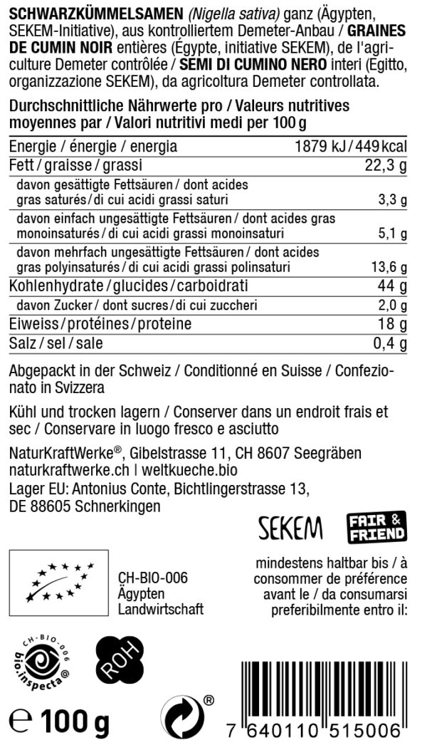 Naturkraftwerke Schwarzkümmel-Samen ganz NFP 100g – Bild 2