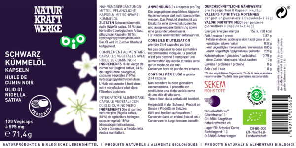 Naturkraftwerke Schwarzkümmelöl Vegi Kps 120Stk Bio – Bild 2