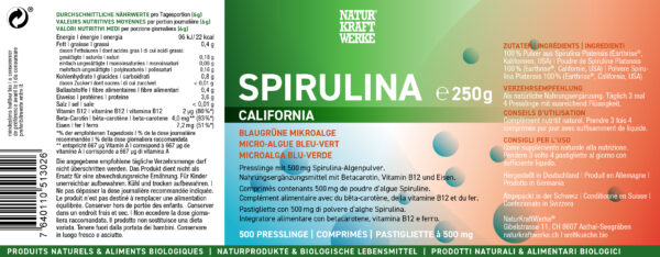 Naturkraftwerke Spirulina California 500Stk – Bild 2