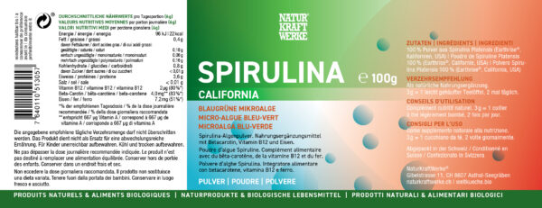 Naturkraftwerke Spirulina California Plv 100g – Bild 2