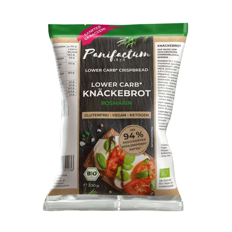 Panifactum Knäckebrot Rosmarin Lowcarb Bio 200g Bio gf