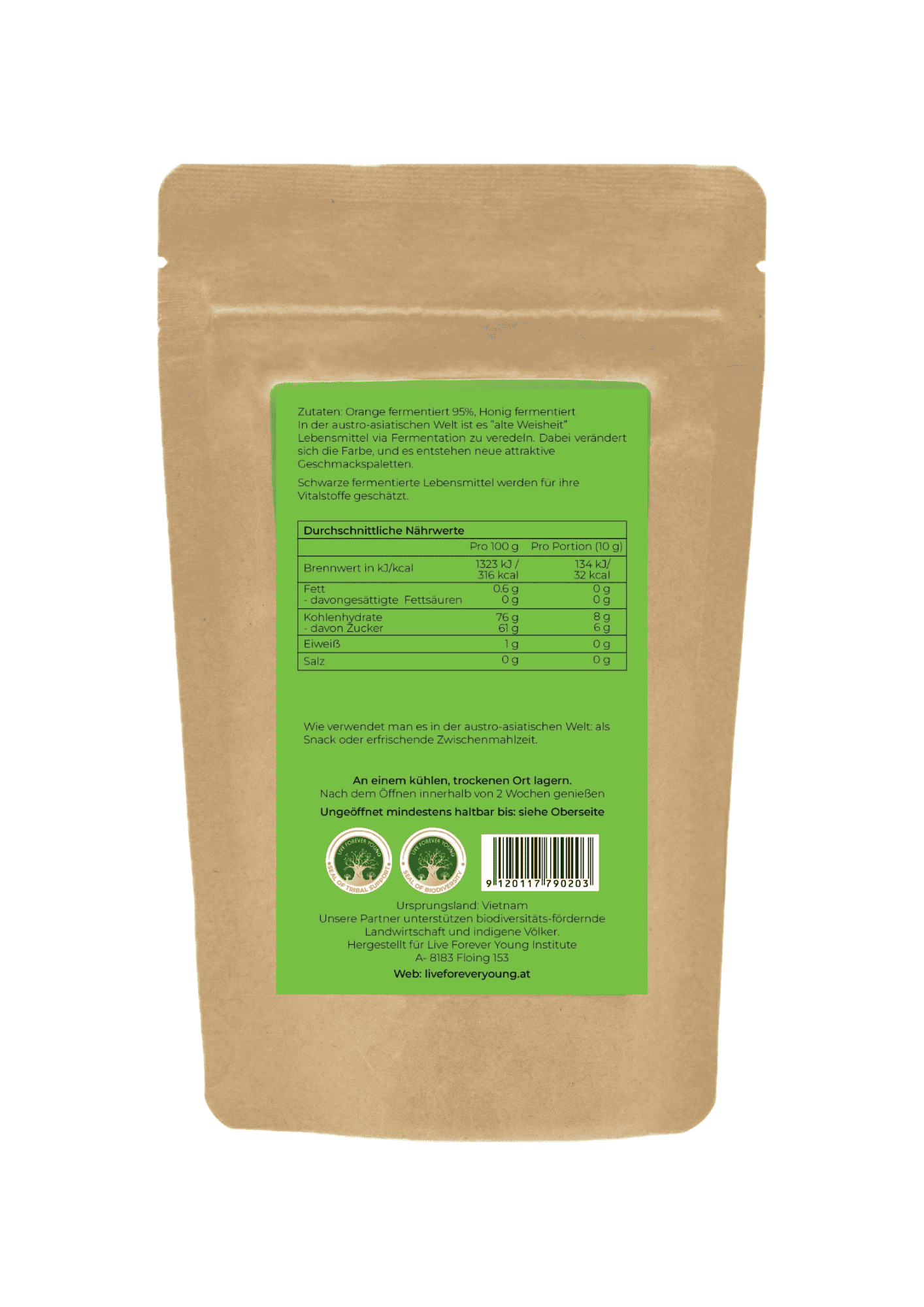 Live Forever Young Orange schwarz fermentiert 100g – Bild 2