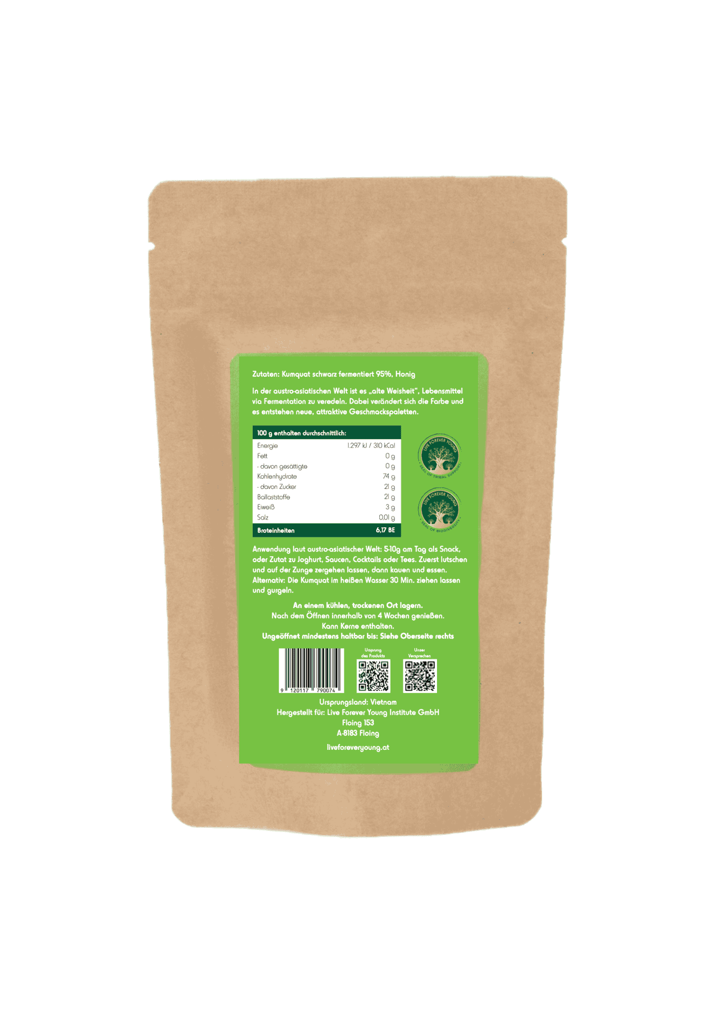 Live Forever Young Urwaldpfeffer schwarz fermentiert 100g – Bild 2