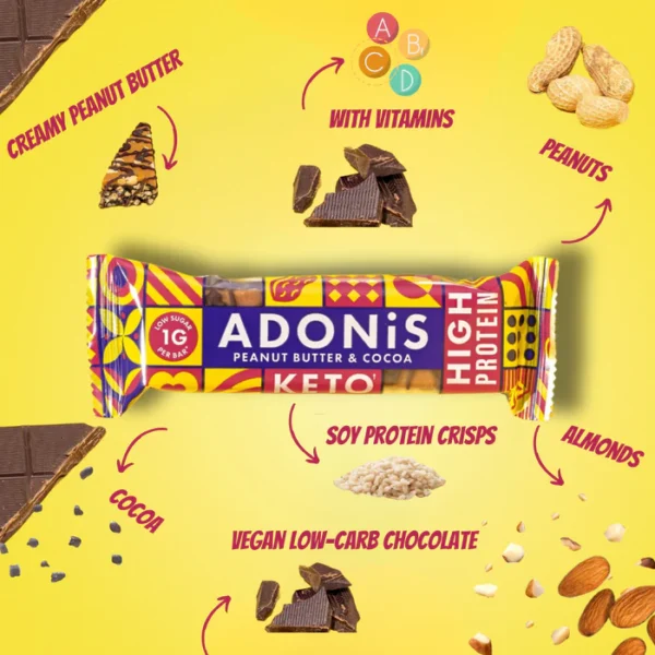 Adonis Keto High Protein Bar Peanutbutter 45g | livnature