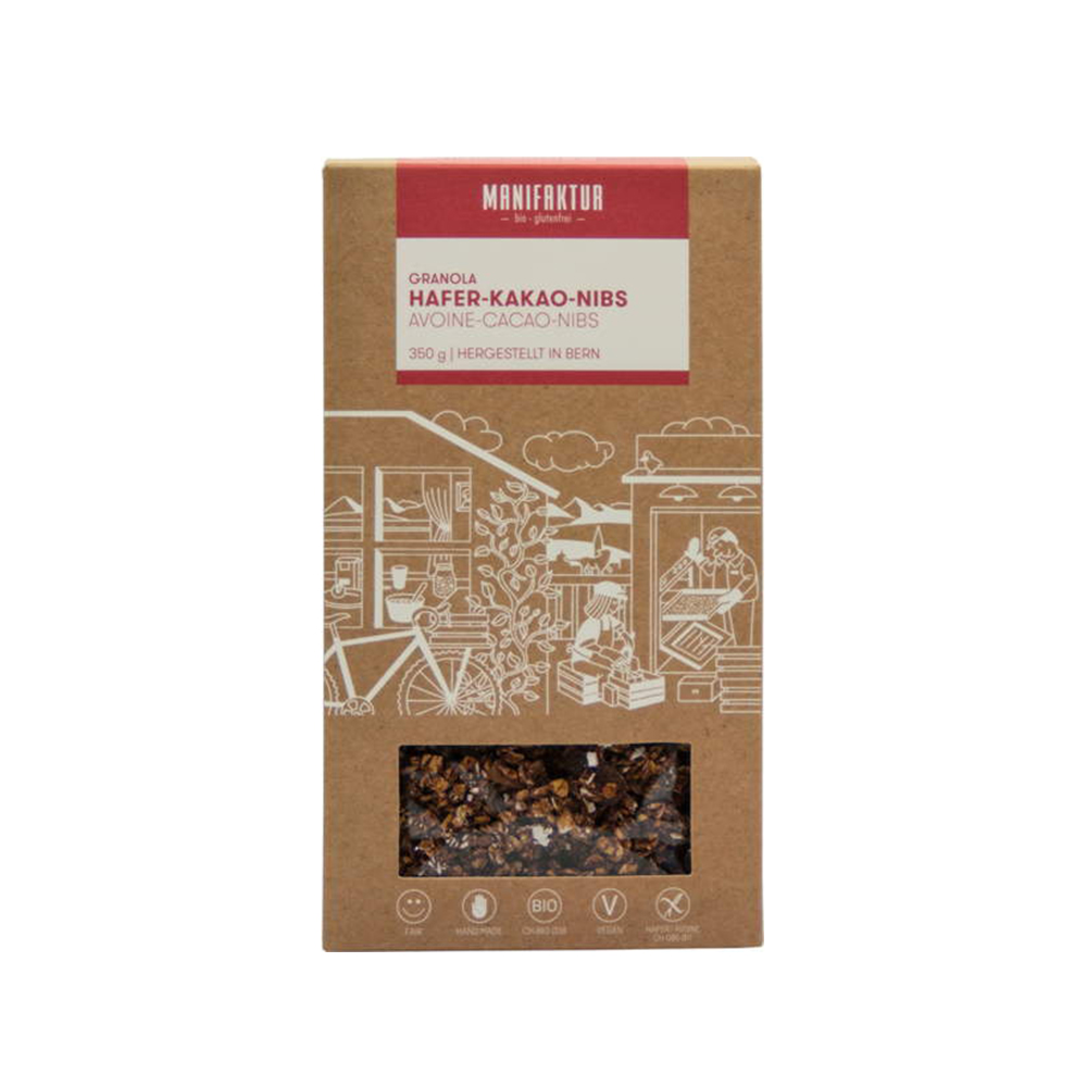 Manifaktur Hafer-Kakao-Nibs Granola 700g Bio gf vegan