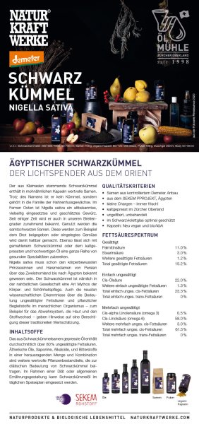 Naturkraftwerke Schwarzkümmelöl 100ml Bio – Bild 2